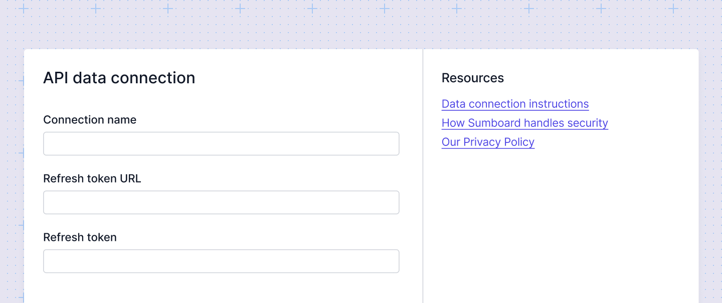 API data source connection Sumboard docs