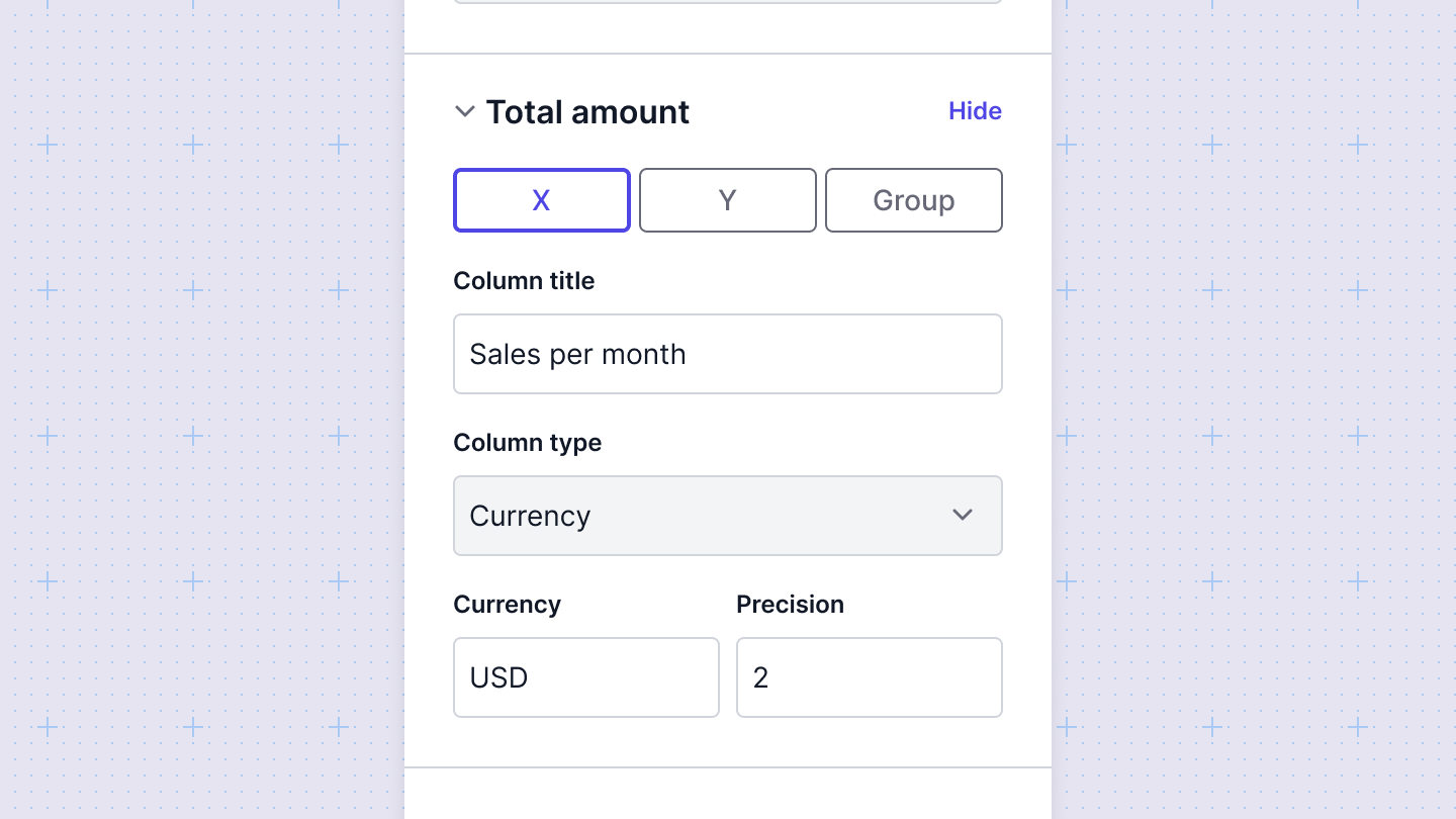 Columns config