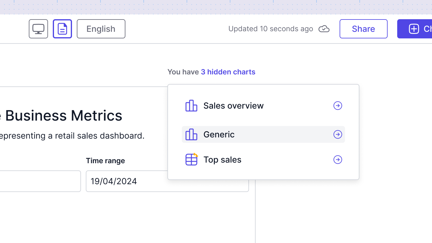 Hidden charts