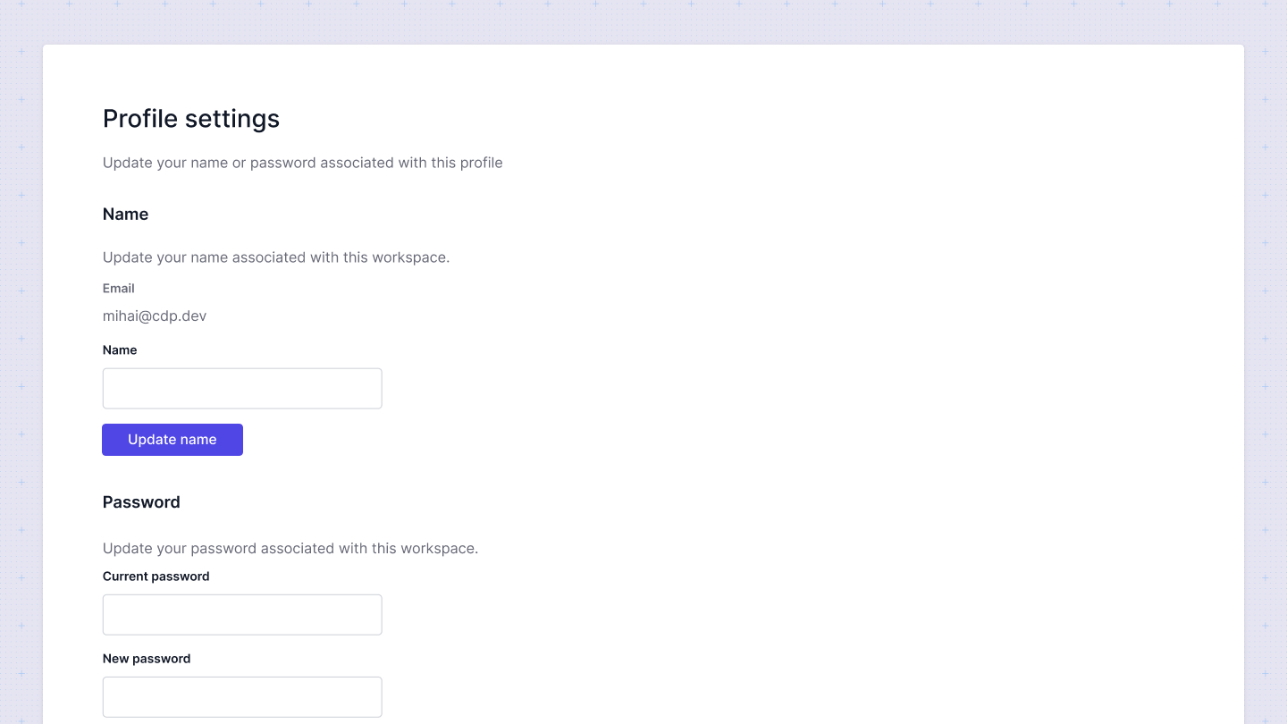 Profile settings